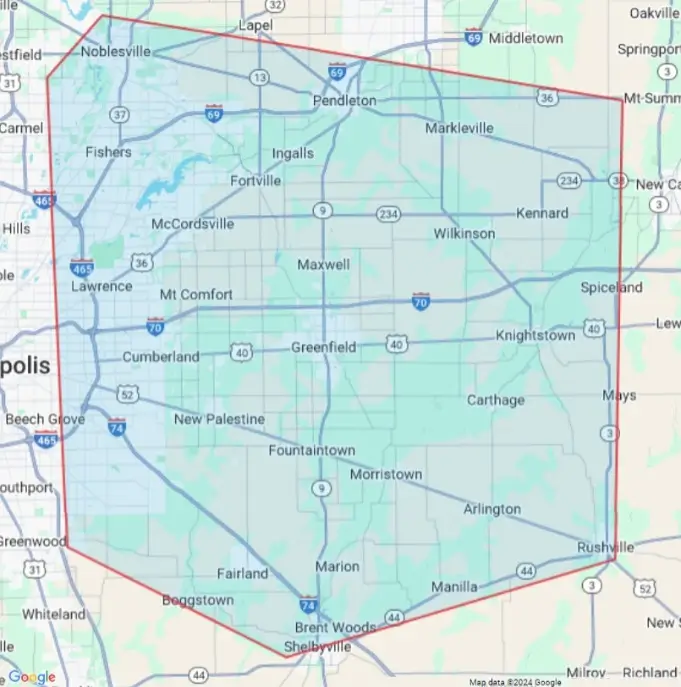 Muegge PHCE Service Area Map