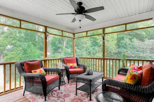 Ceiling fan on porch